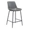 Modern Home 38.5" Gray and Black Upholstered Counter Chair